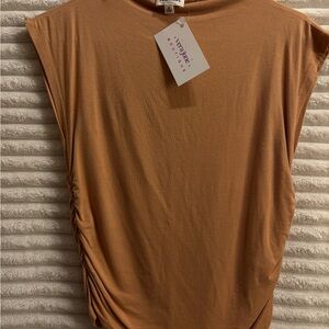 Sugarlips Tan Sleeveless Cropped Top. Great Under Blazer/Jacket/Cardigan NWT Med